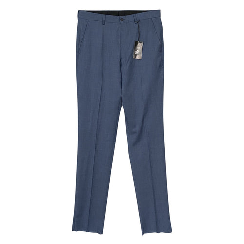 Armani Exchange Dress Pant Men's 30W Flat Front Raw Hem Stretch Wool Blue
