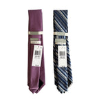 Perry Ellis Portfolio Men's Ties Lot of 2 Magenta Bartolle Mini & Navy Stripe