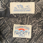 Faherty Camp Shirt Men's Large "The Breeze" Short Sleeve Graphite Rainforest