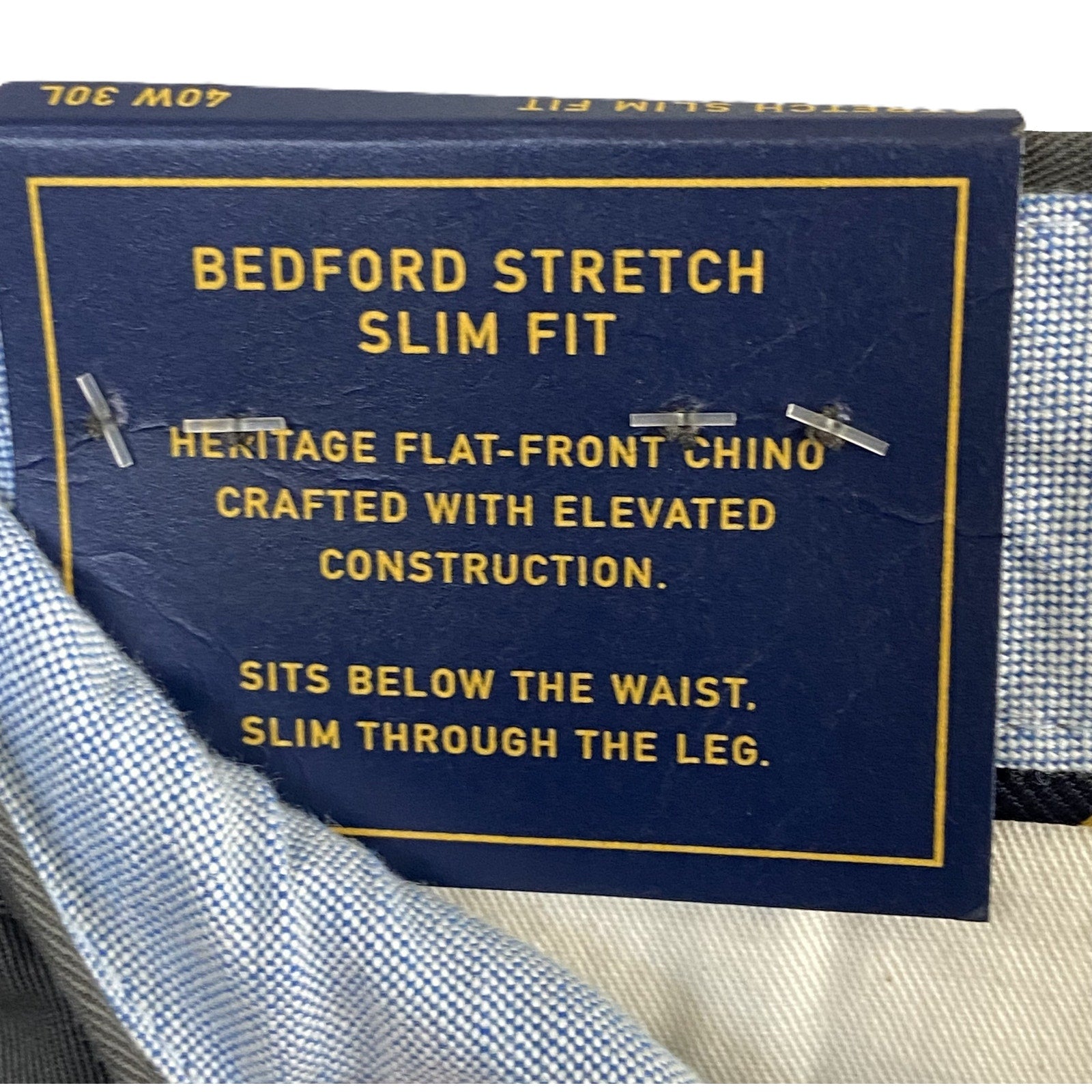 Polo Ralph Lauren Pants Bedford Chino Flat Front Stretch Gray Men's 40"x30"