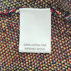 Daniel Cremieux V-Neck Sweater Men's XL Patchwork Plaid Fine Merino Wool NEW