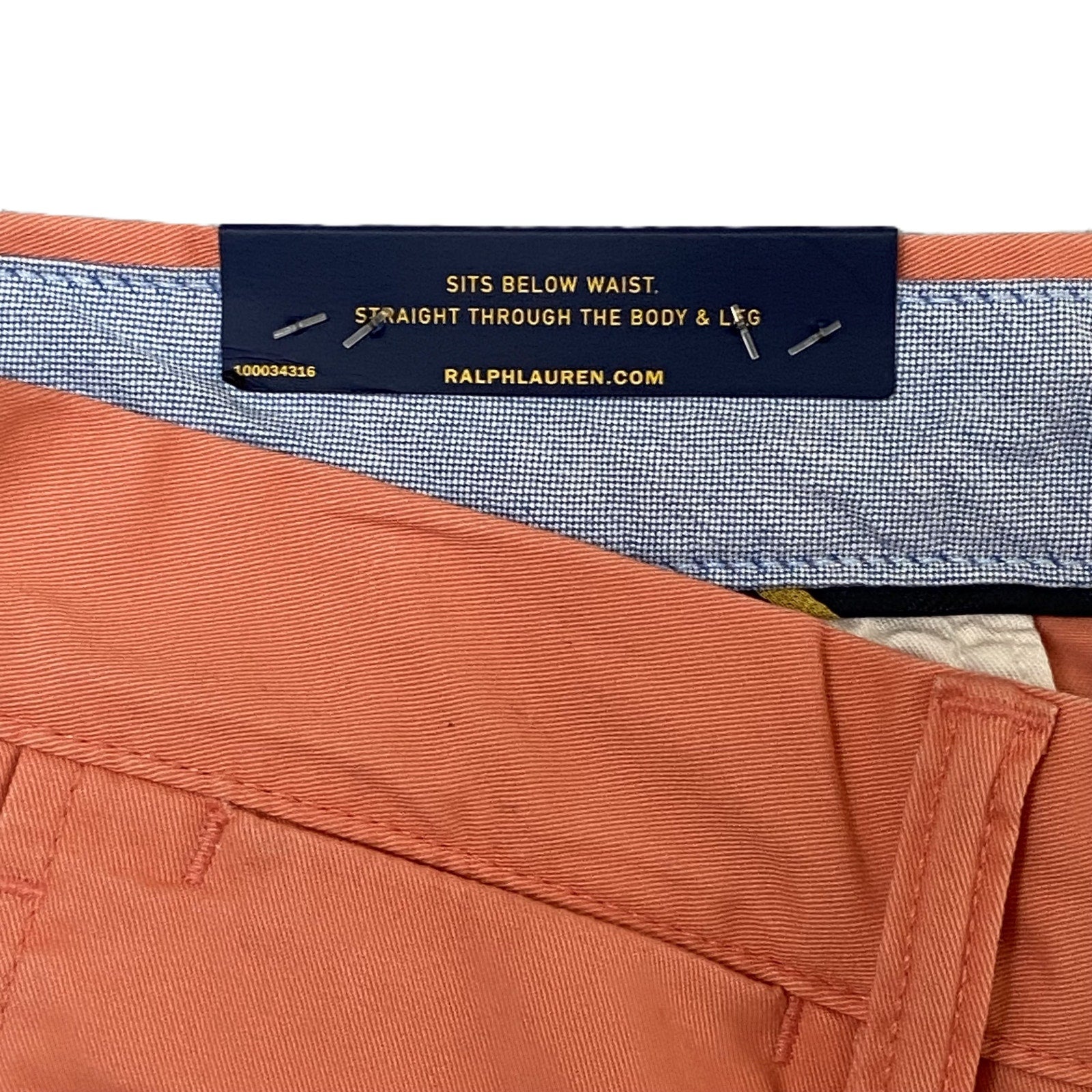 Polo Ralph Lauren Pants Men's 30"x30" Chino Stretch Straight Fit Orange