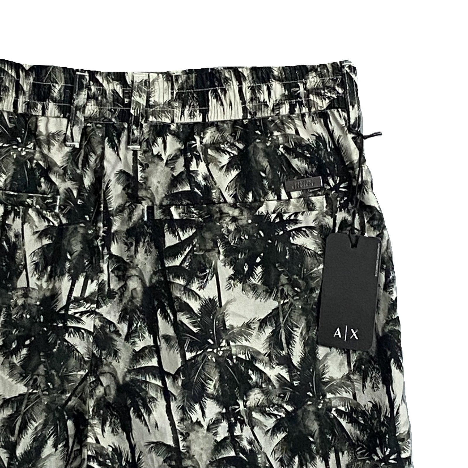 Armani Exchange Shorts Men's 36W Cotton Bermuda Shorts Green Tropical Print NEW