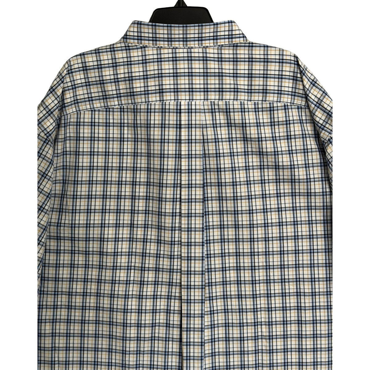 Roundtree & Yorke Performance Dress Shirt Men's 4XB LS Big & Tall Blue Plaid