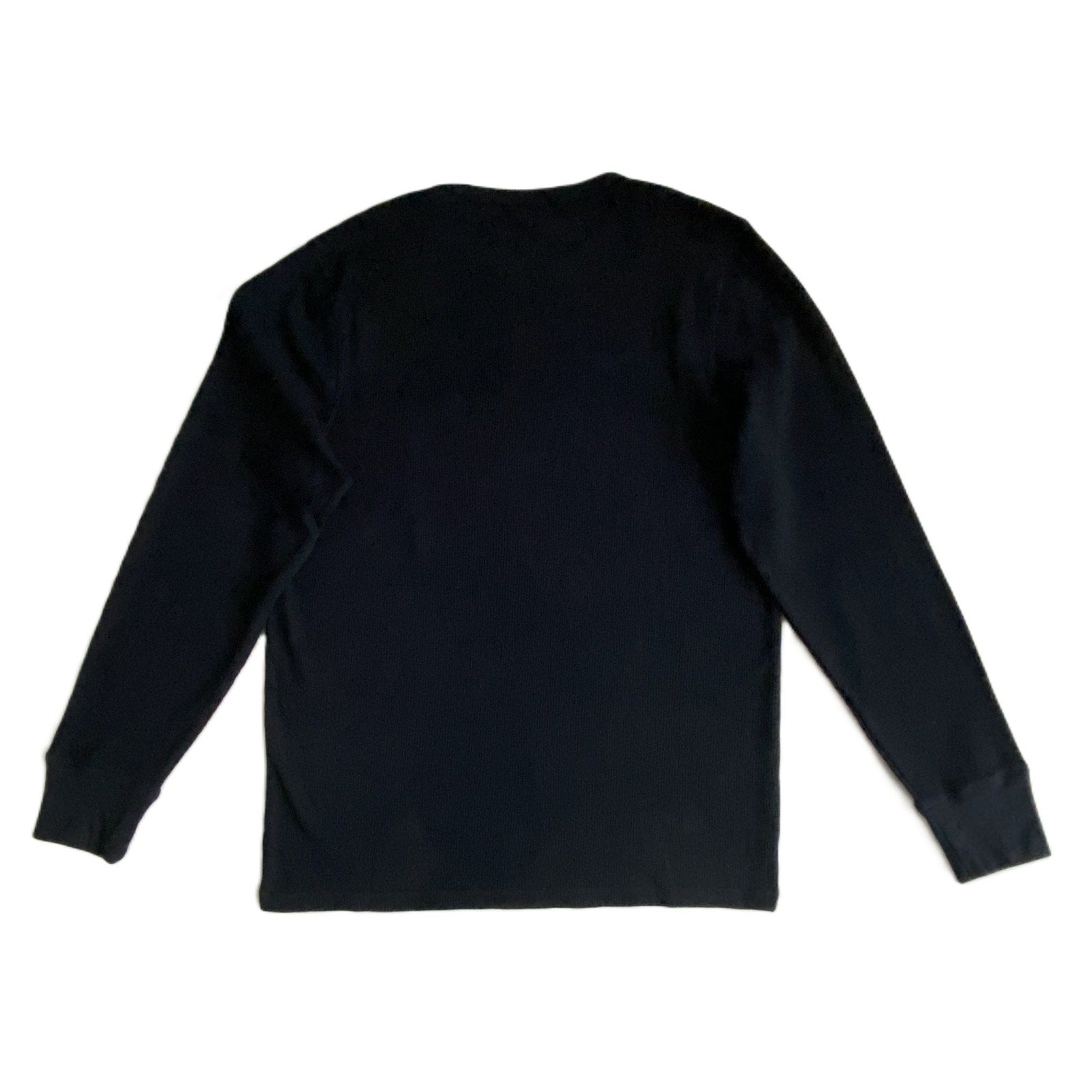 Tommy Hilfiger Tee Men's Small Long Sleeve Waffle-Knit Crew Neck Navy Blue