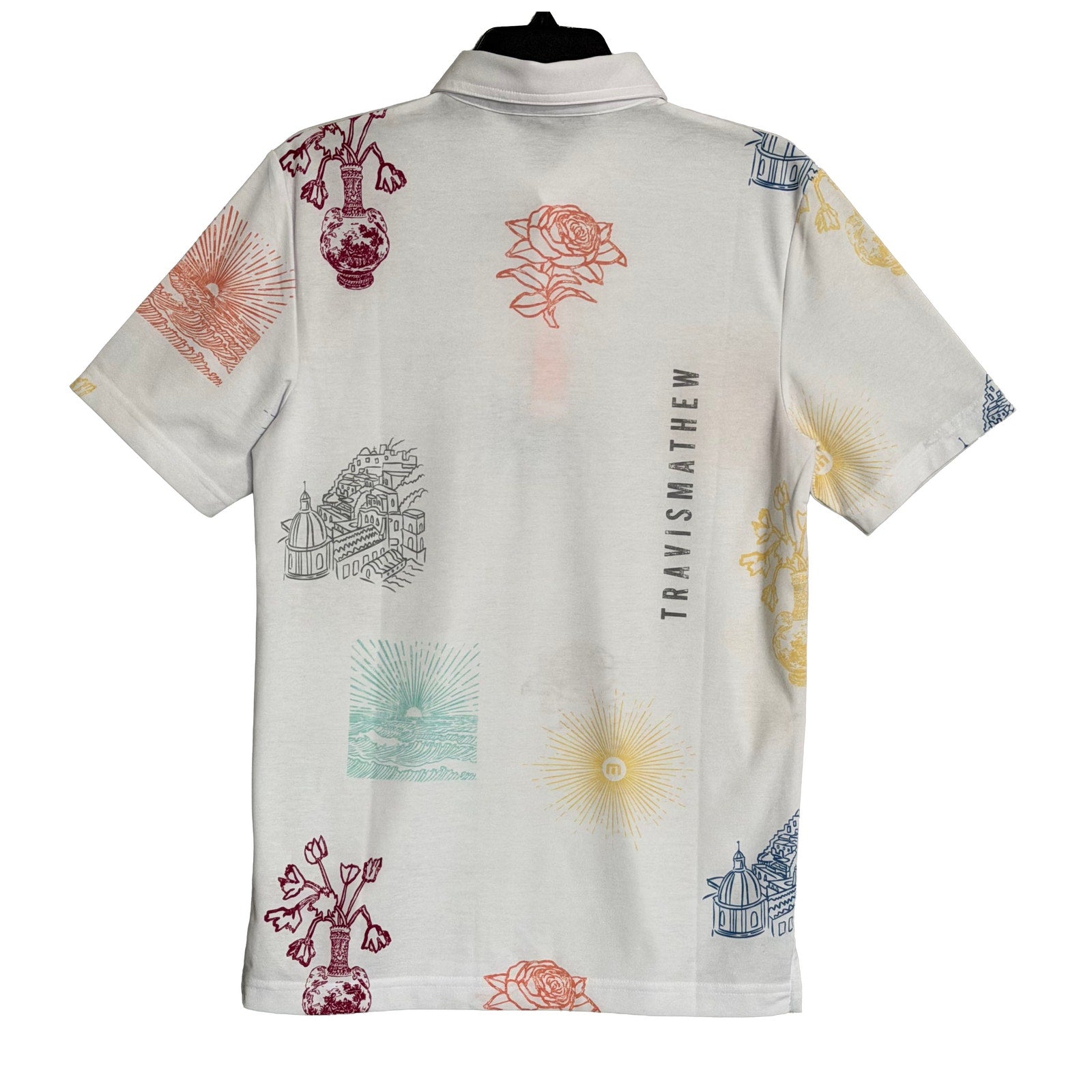 Travis Mathew Shirt Men's Small "Passport Polo" Lightweight Stretch White