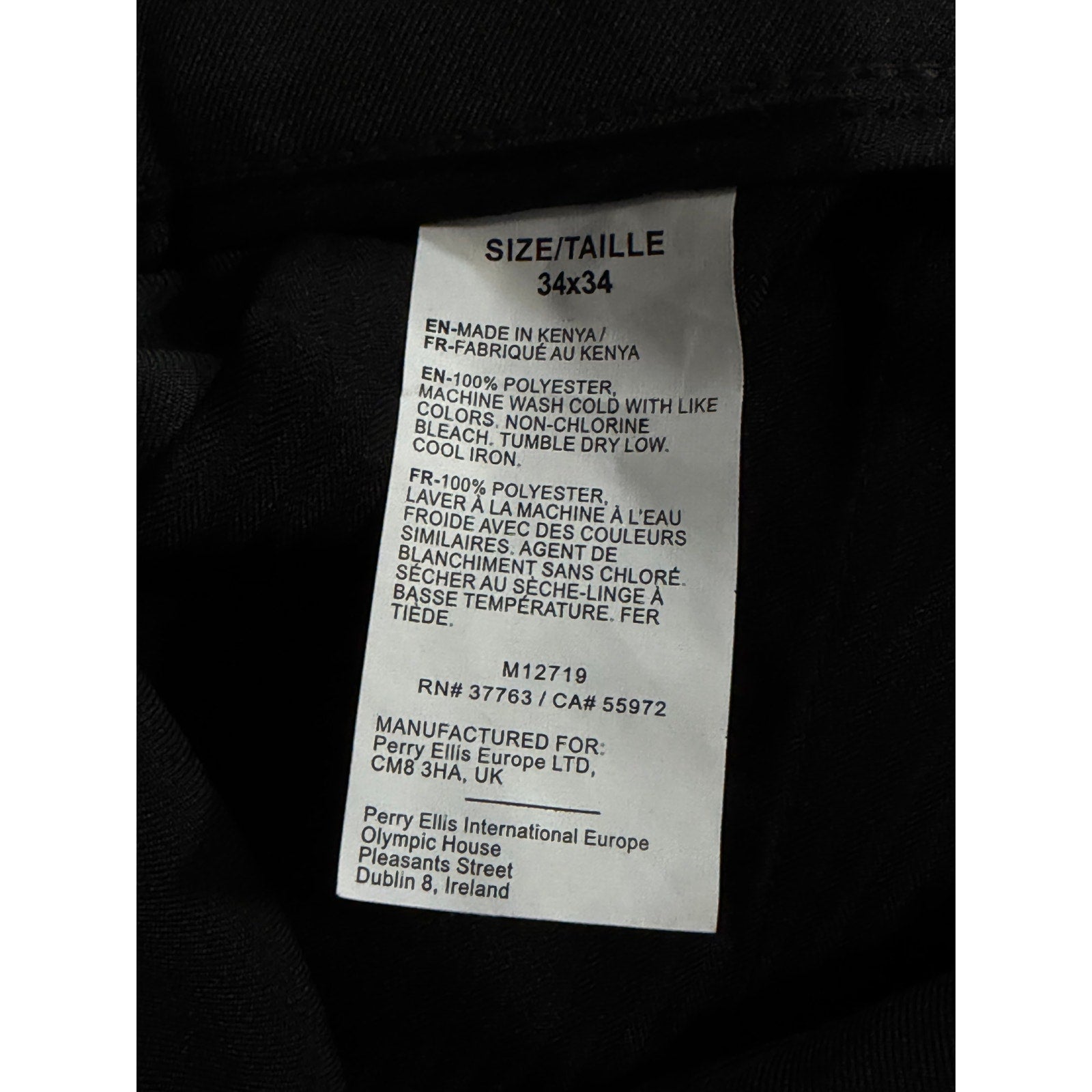 Perry Ellis Portfolio Pants Men's 34"x34" Dress Pants Modern Fit Charcoal