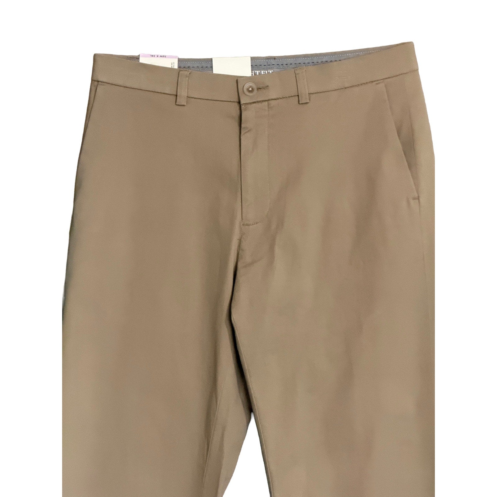 Haggar Premium Soft Chino Men's 32"x34" Twill Pant Straight Fit Medium Khaki