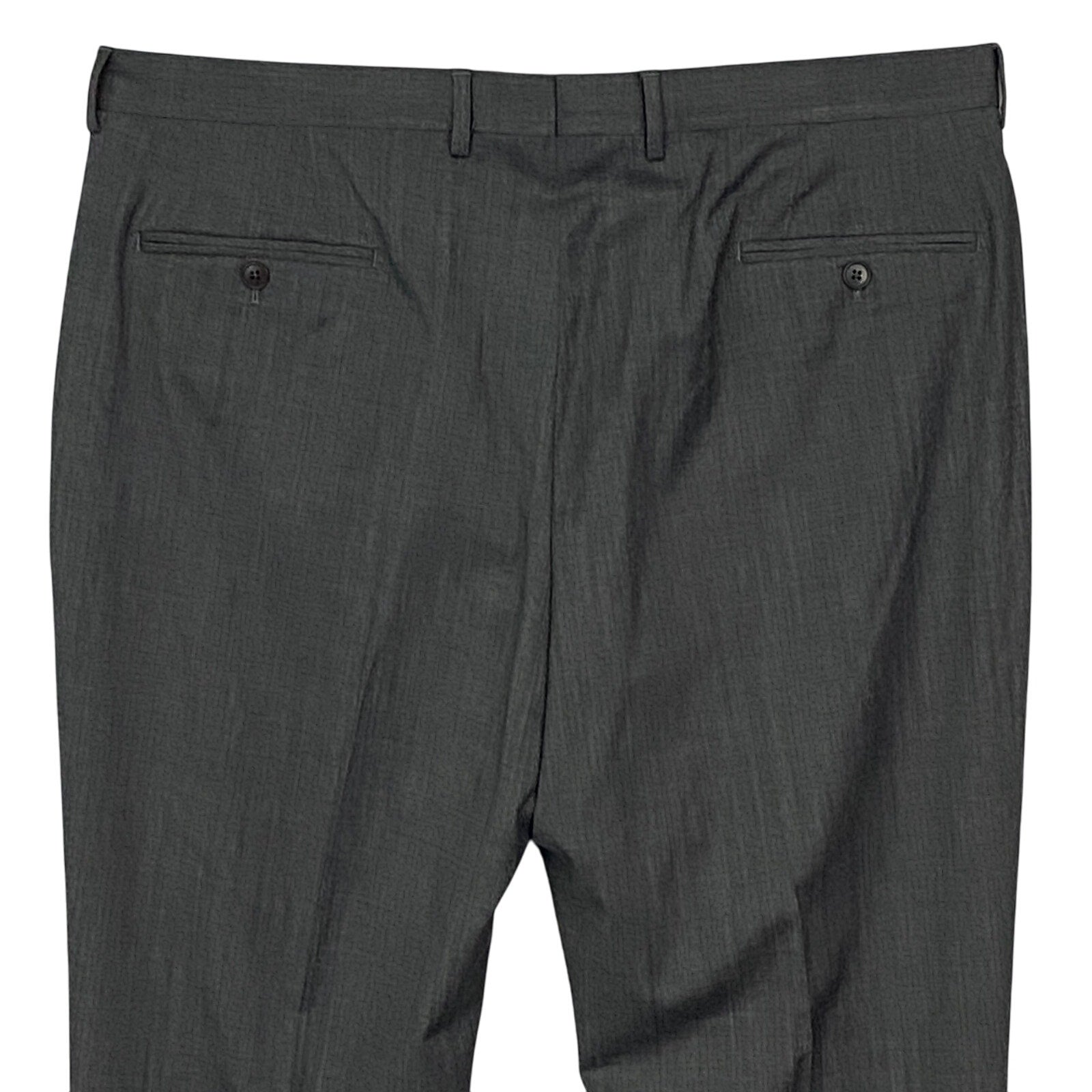 Armani Exchange Dress Pant Men's 40W Flat Front Raw Hem Stretch Wool Gray