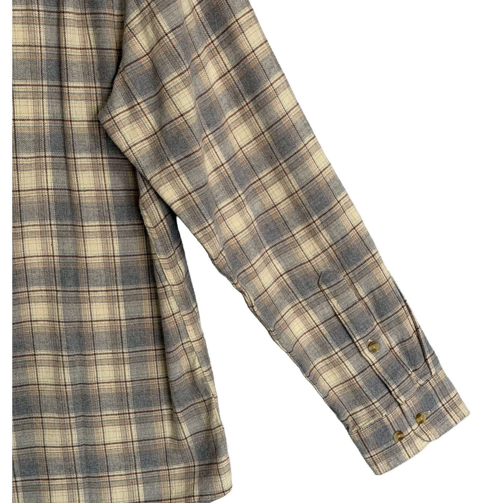 The Normal Brand Shirt Men's XL Hudson Double Brushed Flannel Cream Plaid