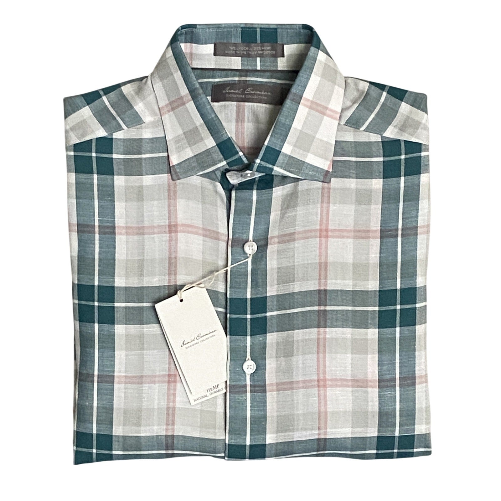 Daniel Cremieux Shirt Men's Small Signature Collection Button-Up Hemp Blend