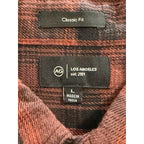 AG Los Angeles Shirt Men's Large Classic Fit Mason Work Shirt Burgundy Plaid