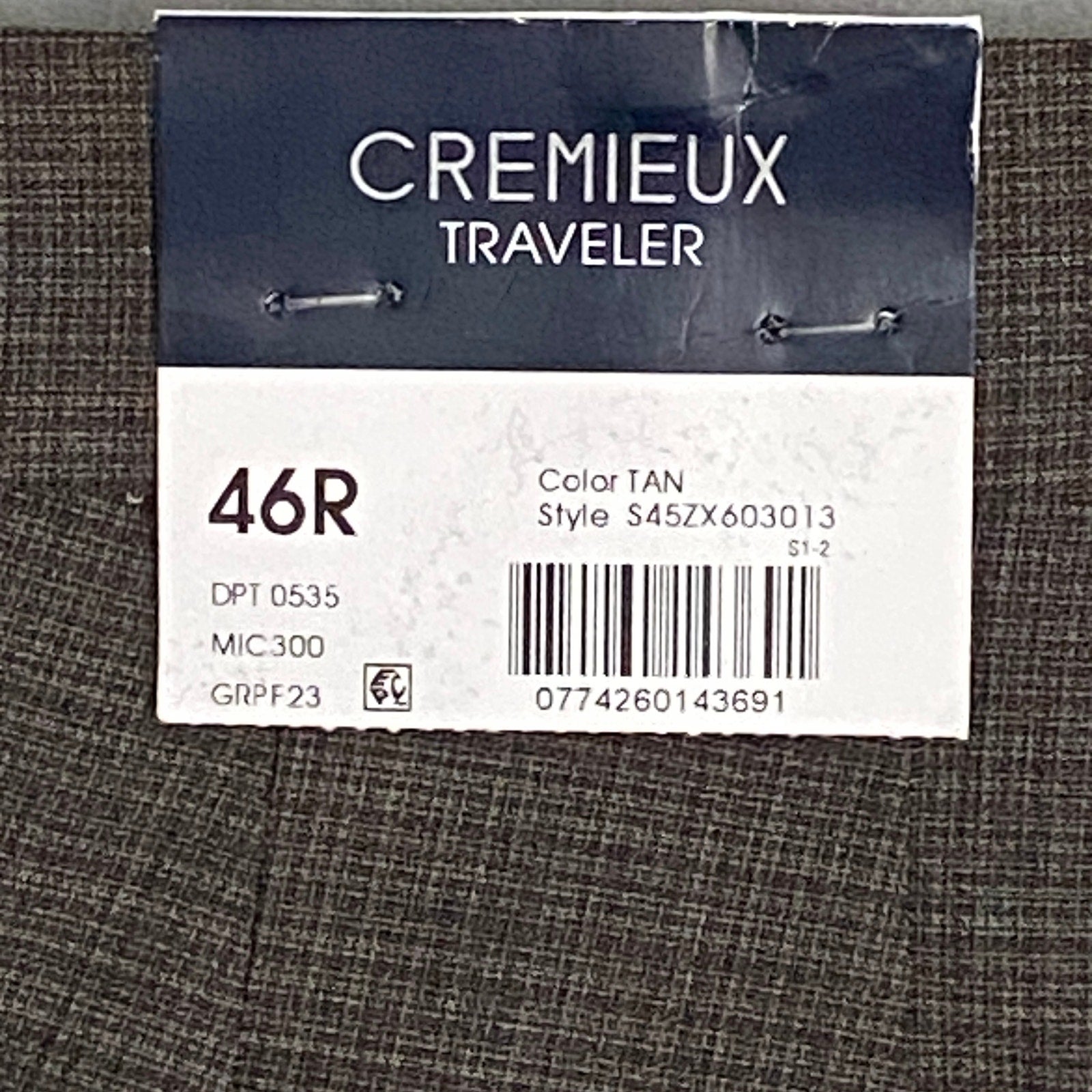 Daniel Cremieux Dress Pants Traveler Men's 46R Raw Hem Comfort Waistband Tan