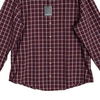 Mizzen+Main Men's XXL Trim Fit City Flannel Twill Shirt Wine Richard Plaid
