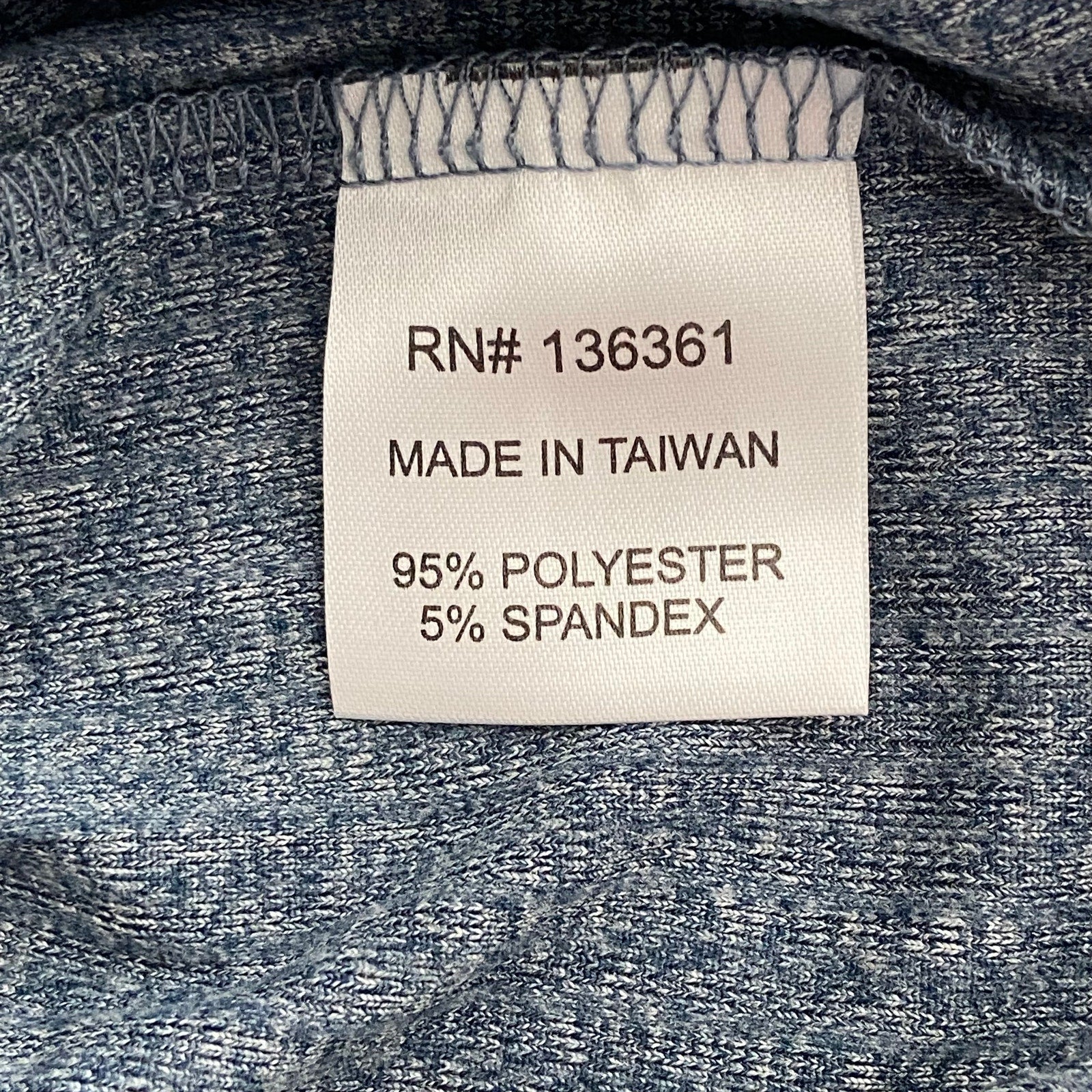 Quieti Long Sleeve T-Shirt Men's XL Crew Neck Stretch Fabric Blue Heather