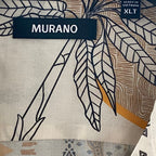 Murano Camp Shirt Men's XLT Big & Tall Bandana Print Linen Blend Egg Shell