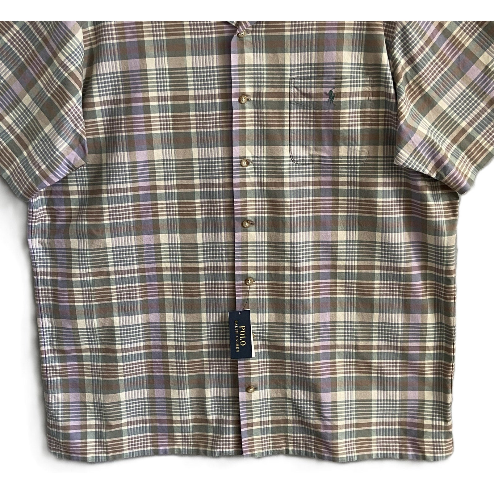 Polo Ralph Lauren Shirt Men's 3XLT Big & Tall Plaid Oxford Camp Shirt