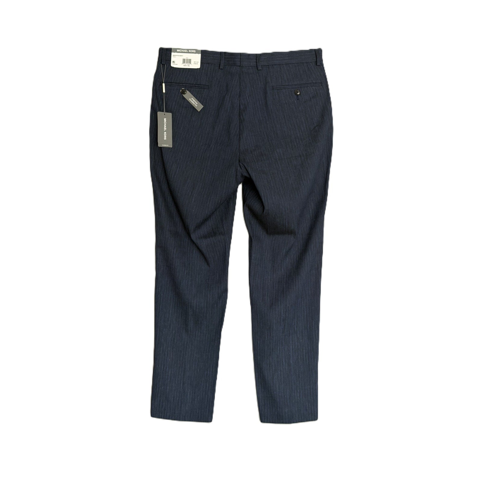 Michael Kors Dress Pants Men's 34"x30" Classic Fit Linen Blend Stretch Blue