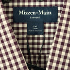 Mizzen+Main Shirt Men's XXL Leeward Trim Fit Long Slv Eggplant Crew Gingham