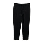 Michael Kors Men's Medium Cotton Blend Pants Drawstring Pleated Front Black