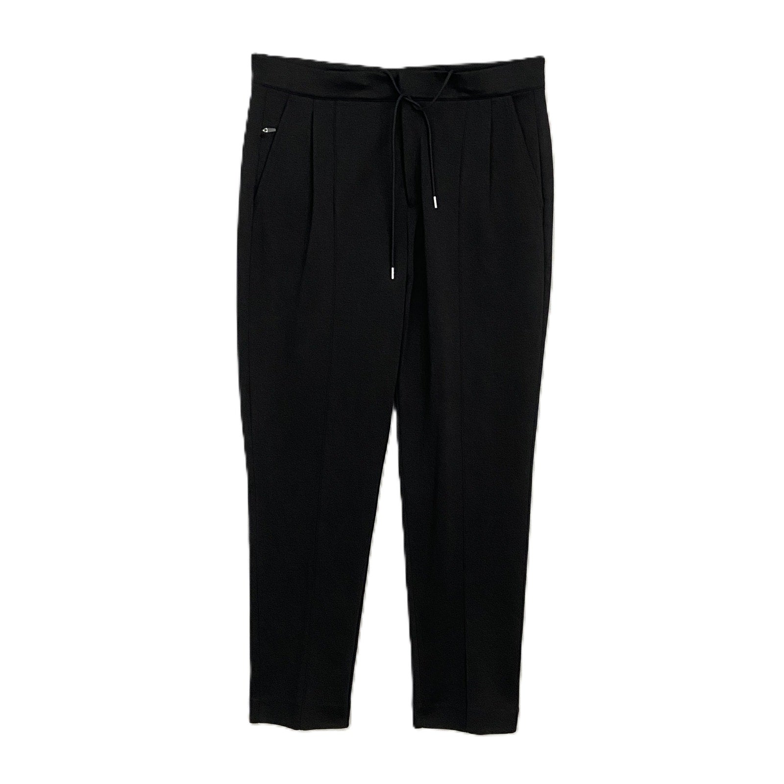 Michael Kors Men's Medium Cotton Blend Pants Drawstring Pleated Front Black