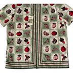 Murano Casual Shirt Men's XL "From the Garden" Slim Fit Short Slv Green/Red