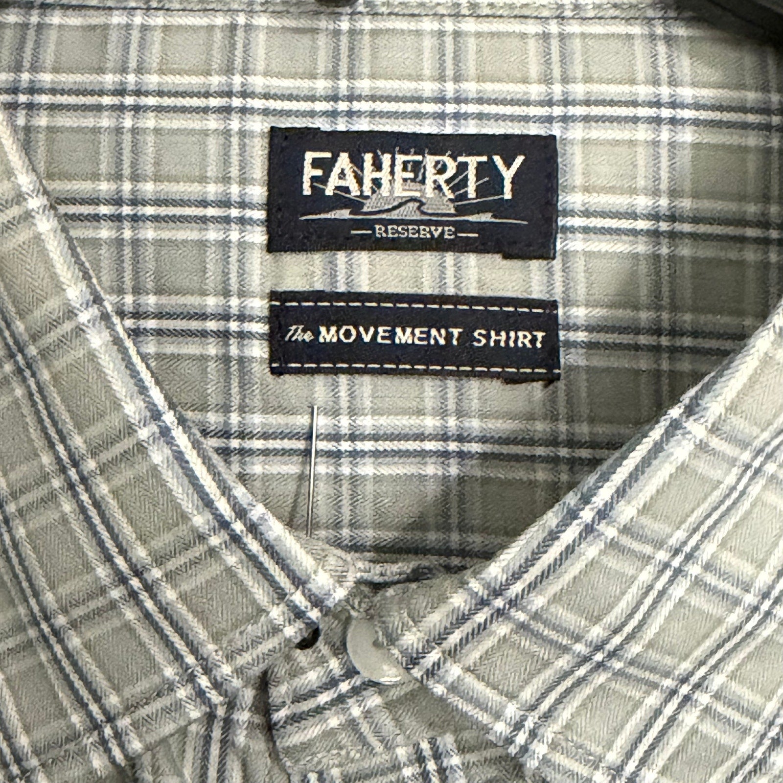 Faherty Shirt Men's XL The Movement Shirt Sage River Plaid Supima Cotton