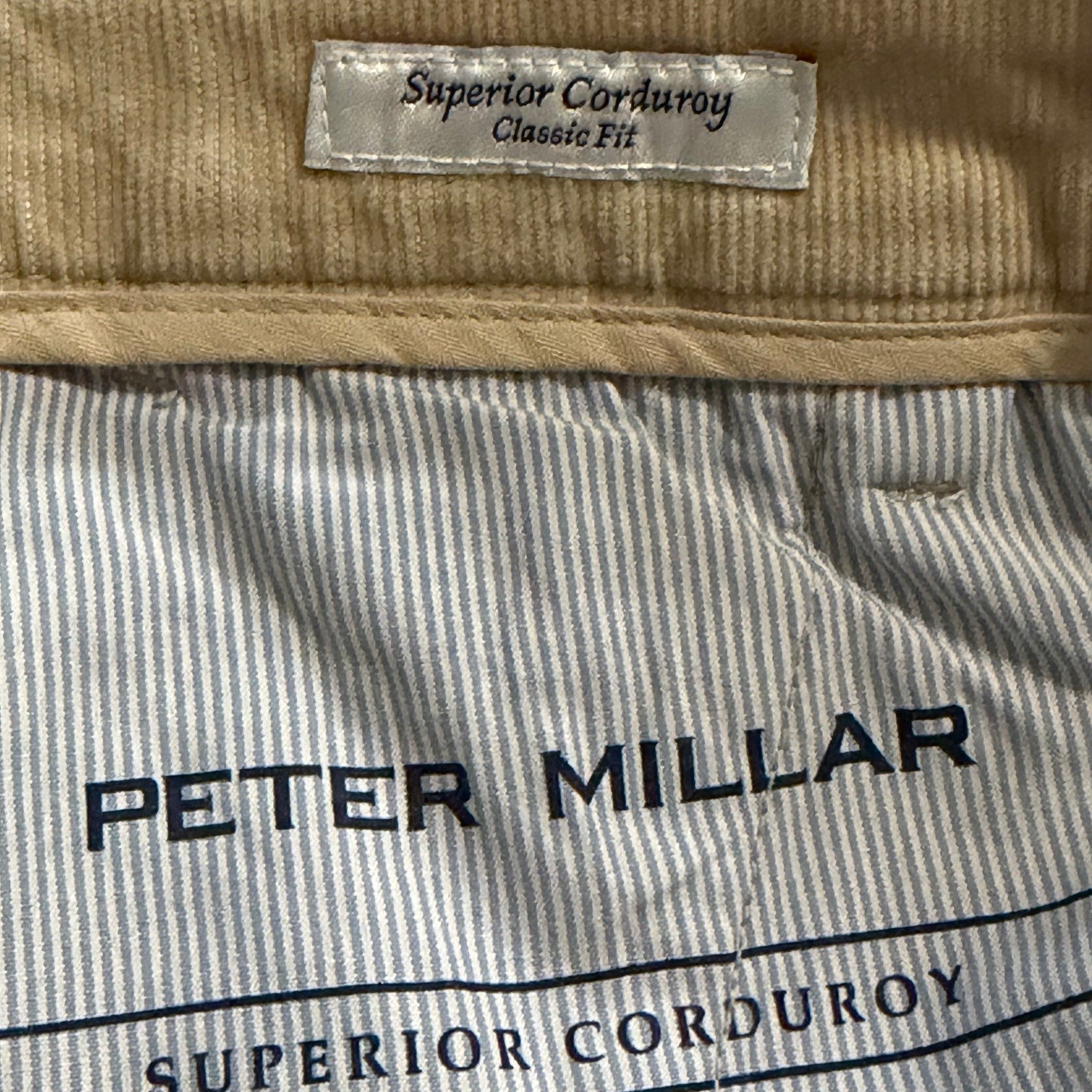 Peter Millar Pants Men's 34"x34" Superior Soft Corduroy Dress Pant Stone