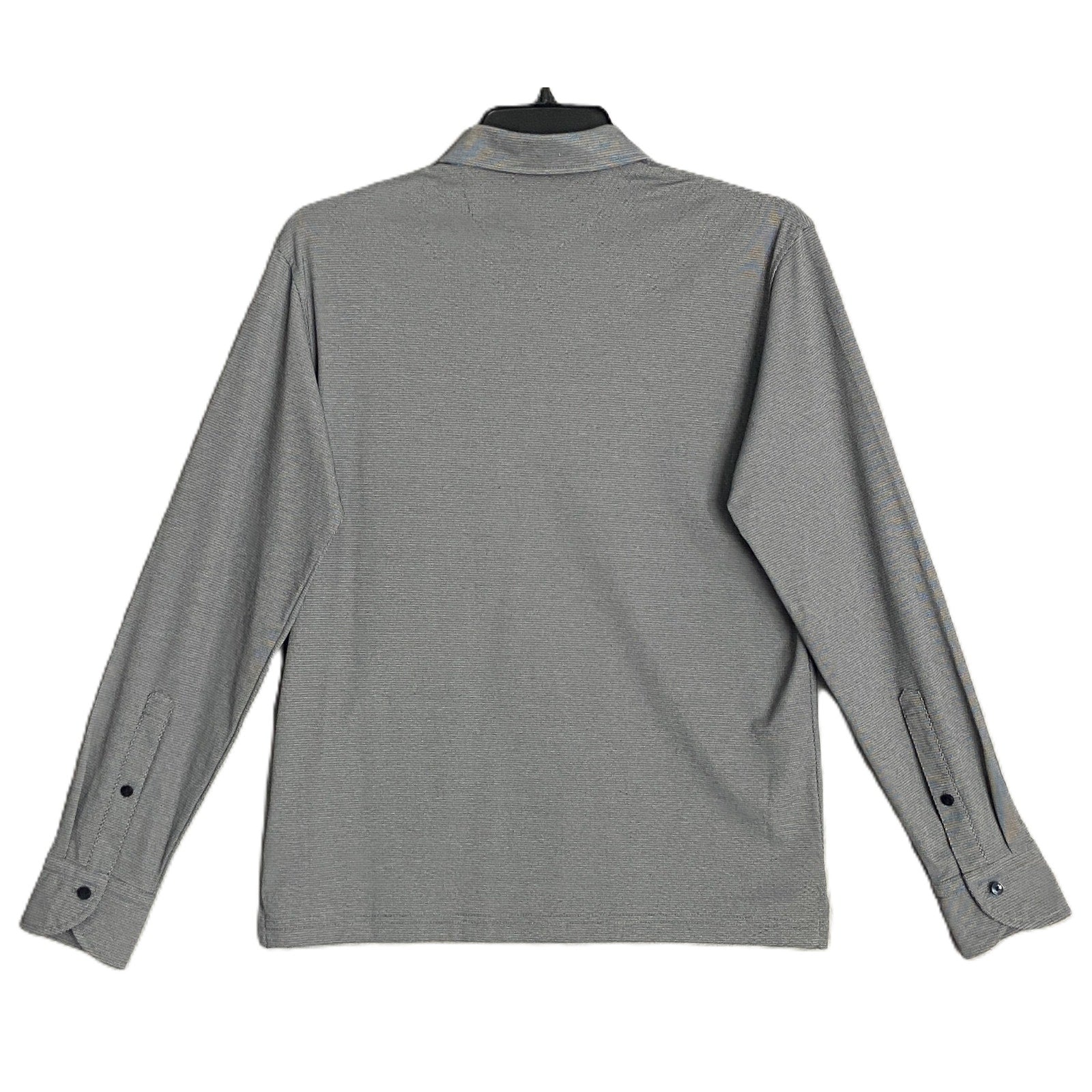 Daniel Cremieux Polo Shirt Men's Medium Long Sleeve Pima Cotton Navy Heather