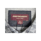 Johnston & Murphy Shirt Men's XL Long Sleeve Navy Gingham Pockets