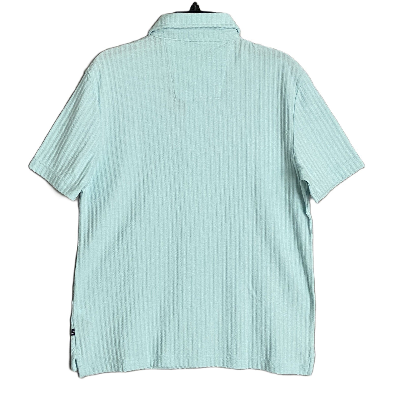 Nautica Men's Small Striped Short Sleeve Polo Shirt Seawater Blue