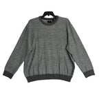 Perry Ellis Sweater Men's 2X Big & Tall Yarn Herringbone Crew Neck Gray
