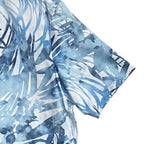 Bugatchi Shirt Men's Large Classic Fit Button-Up Short Sleeve Blue Floral