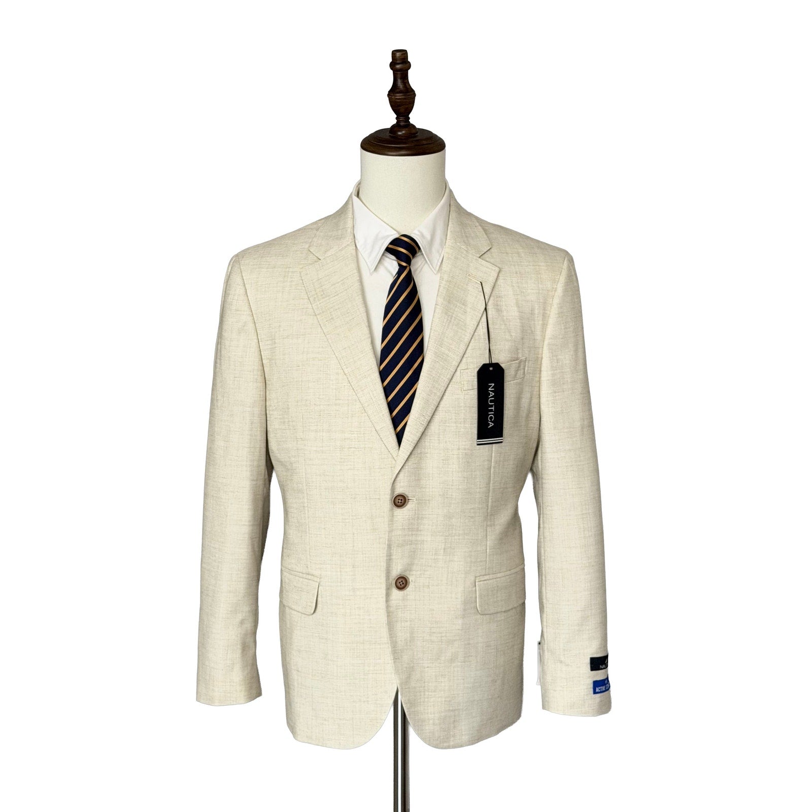 Nautica Sport Coat Men's 42 Short Modern Fit Active Stretch Lt Tan