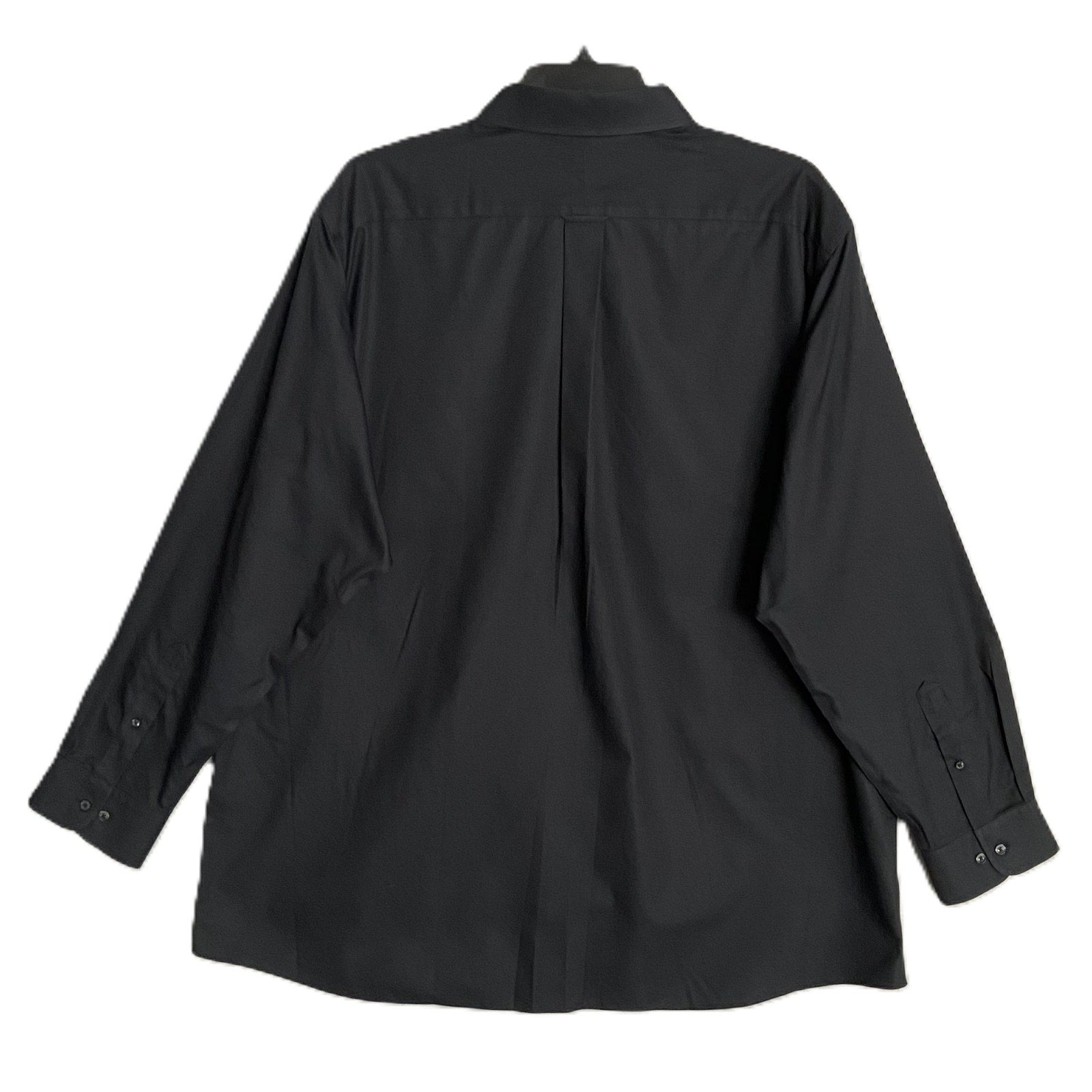 Roundtree & Yorke Dress Shirt Men's 20 36/37 Tall Slim Cotton Twill Black