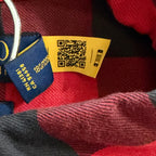 Polo Ralph Lauren Men's Large Classic Fit Linen Shirt Red Black Check