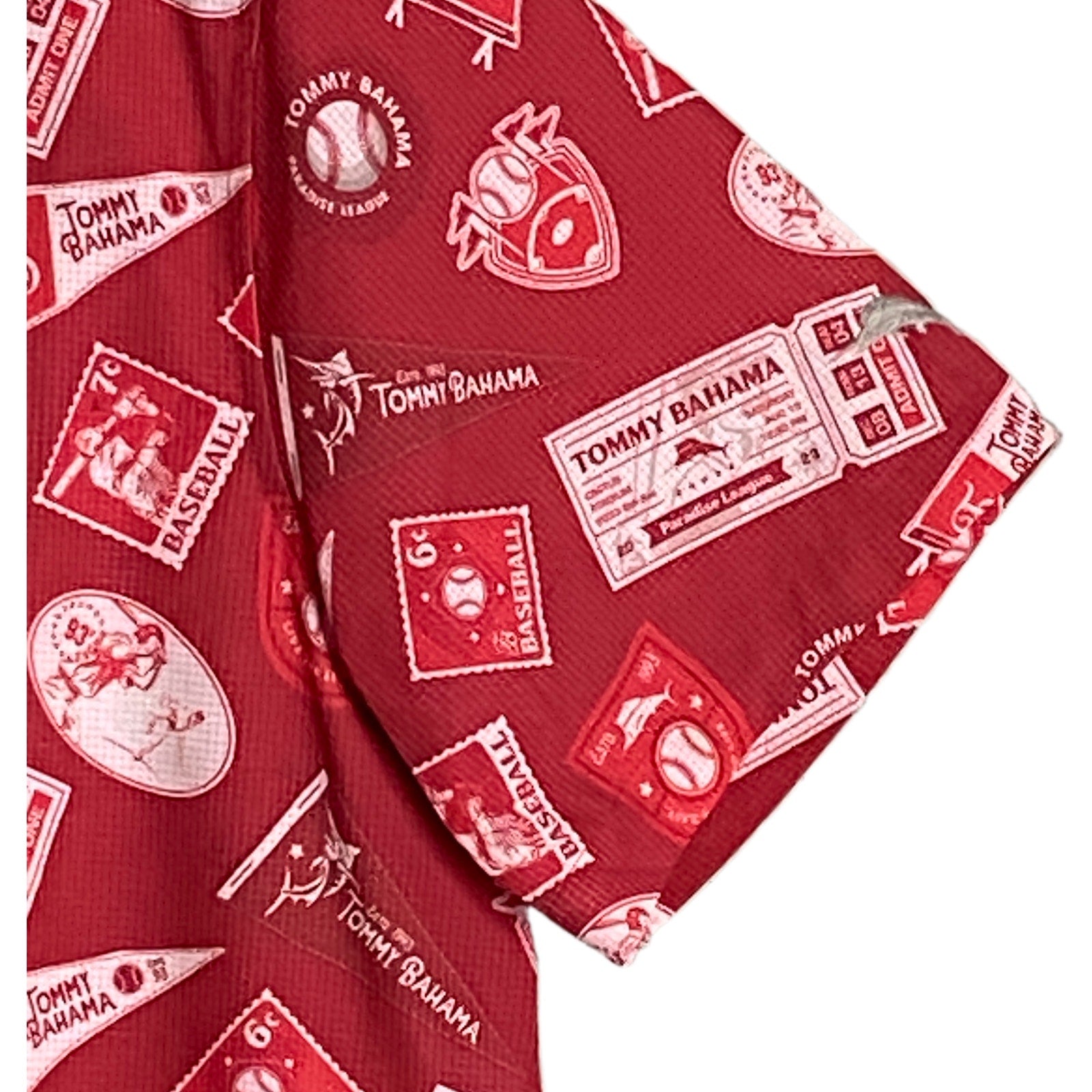 Tommy Bahama Baseball "The Bahama Coast" Men's Large Shirt Cincinnati Reds