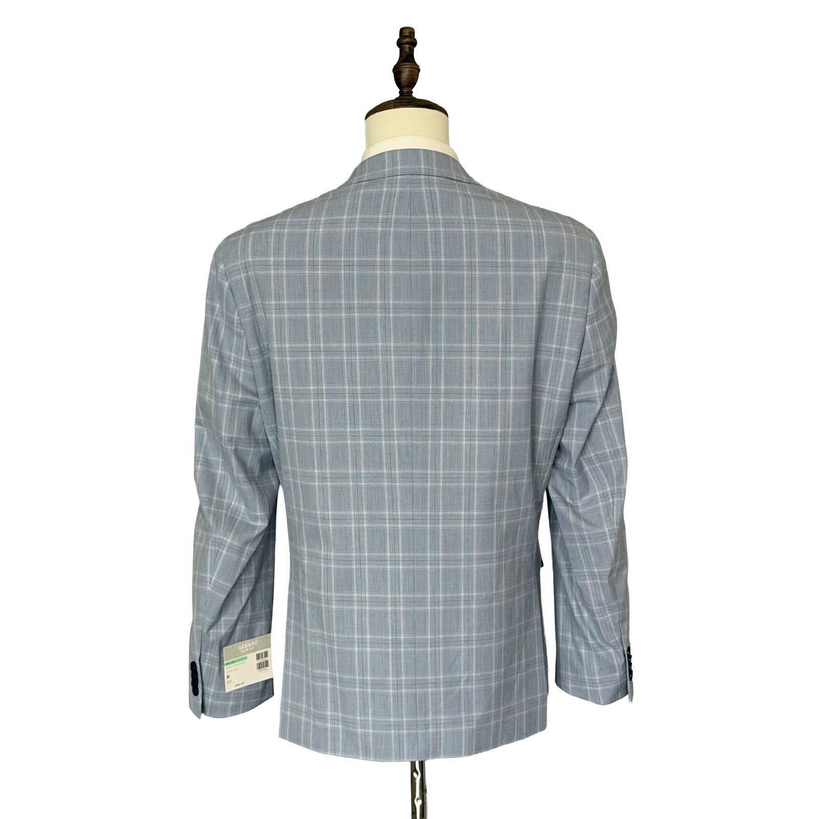Alfani Alfatech Sport Coat Men's 46R Slim Fit Stretch Blue Plaid