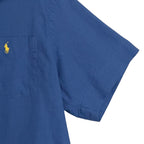 Polo Ralph Lauren Shirt Men's XL Classic Fit Camp Collar Cotton Linen Blue