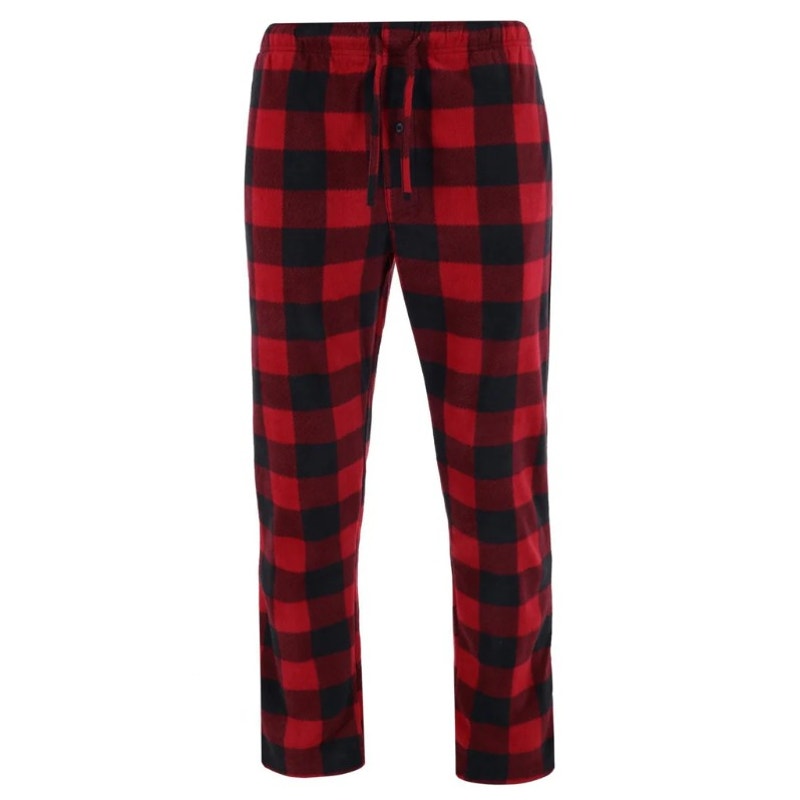 Hanes Fleece Sleep Pant Men's XL Drawstring Pockets Red Buffalo Check