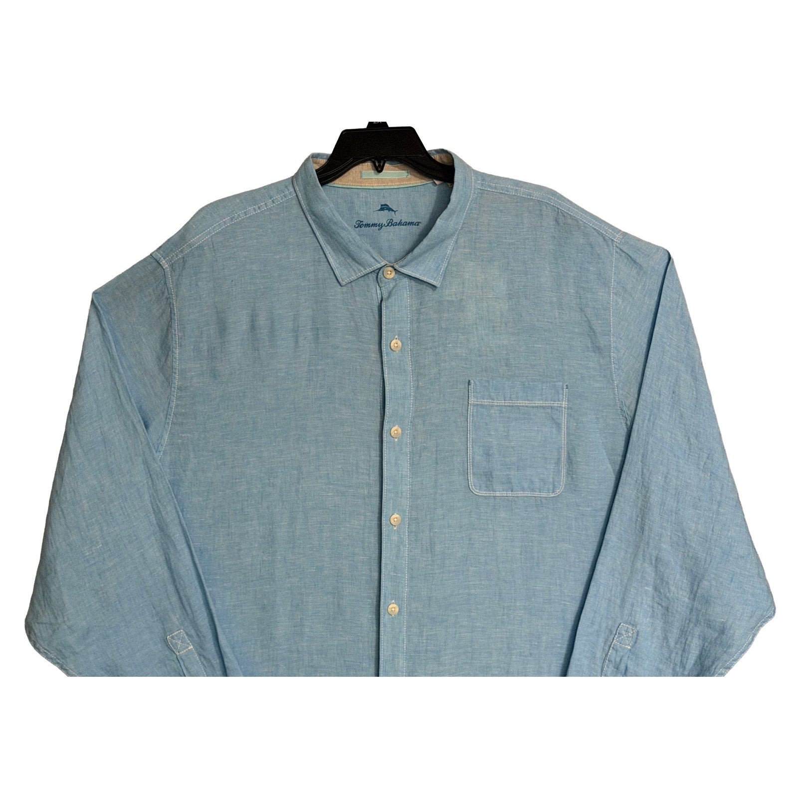 Tommy Bahama Linen Shirt Men's 4XLT Long Sleeve Paradise Breezer Blue