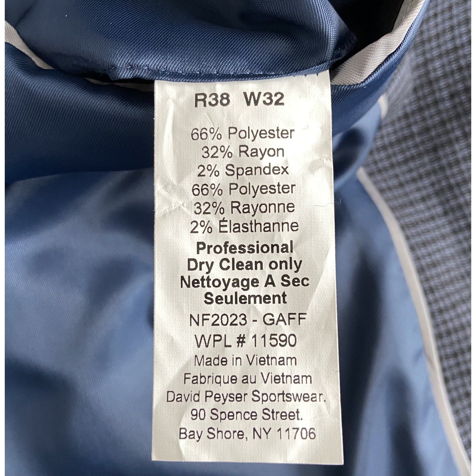Nautica Sport Coat Men's 38R Modern Fit Active Lined Stretch Blue Check