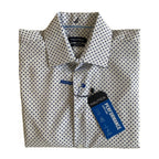 Nautica Dress Shirt Men's 14-14.5 32/33 Performance Slim Fit Blue Floral NEW