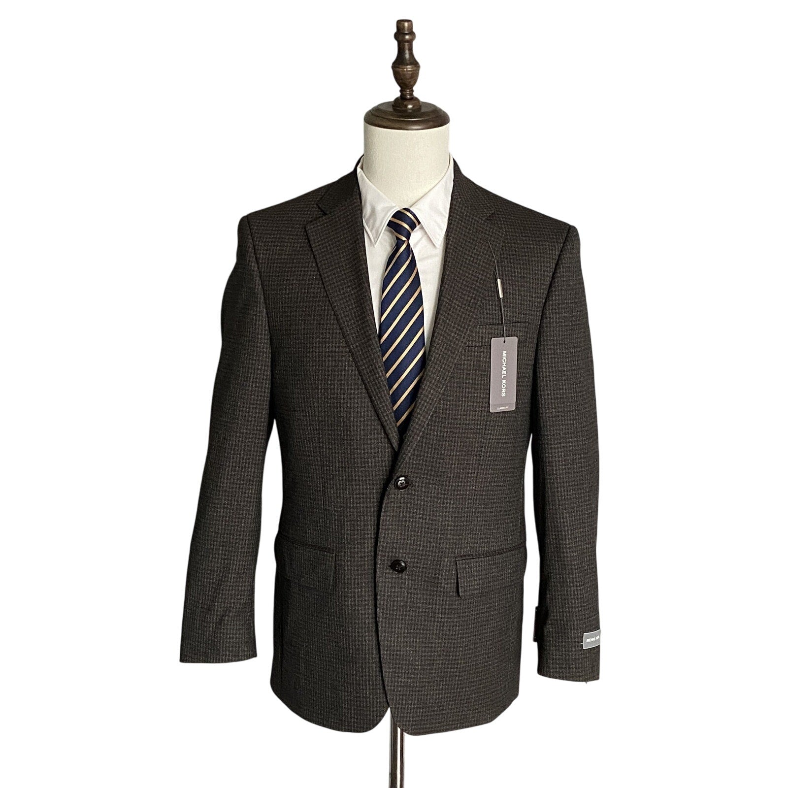 Michael Kors Sport Coat Men's 38 Regular Classic Fit Kent Brown Check