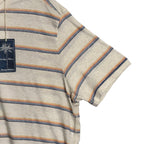 Tommy Bahama Henley Men's Medium Short Sleeve "Soleil Stripe Henley" Coconut