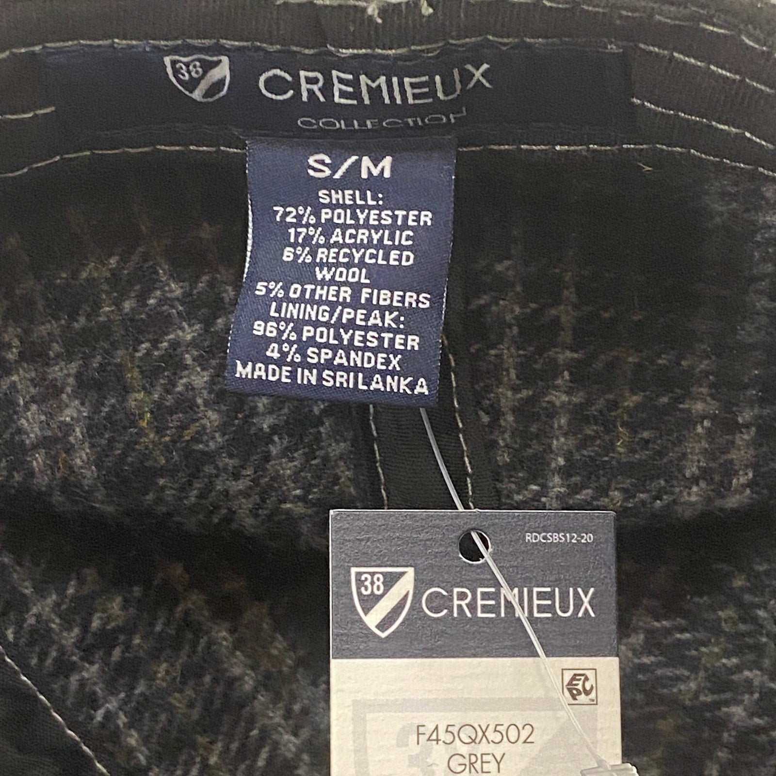 Daniel Cremieux Blue Label Plaid Driver Hat Grey Plaid Small/Medium