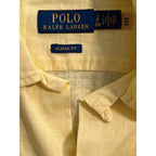 Polo Ralph Lauren Shirt Men's Small Classic Fit Short Slv Linen Blend Yellow