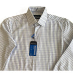 Nautica Dress Shirt Men's 14-14.5 32/33 Performance Slim Fit Blue Check