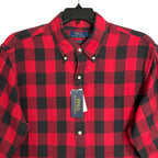 Polo Ralph Lauren Men's XL Classic Fit Cotton Flannel Shirt Red Black Check