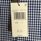 Michael Kors Men's Small Slim Fit Short Sleeve Polo Shirt Blue Gingham